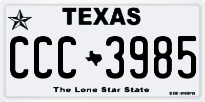 TX license plate CCC3985