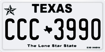 TX license plate CCC3990