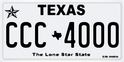TX license plate CCC4000