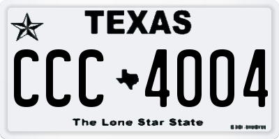 TX license plate CCC4004