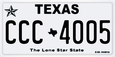 TX license plate CCC4005