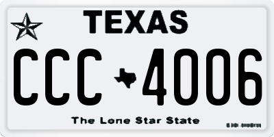 TX license plate CCC4006