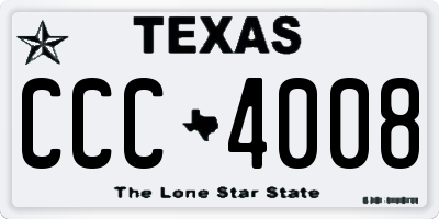 TX license plate CCC4008