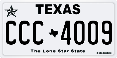 TX license plate CCC4009