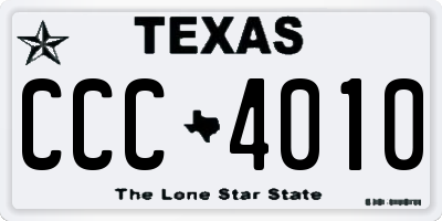 TX license plate CCC4010