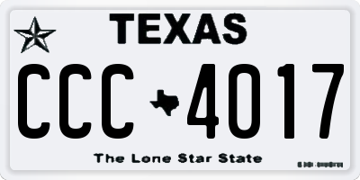 TX license plate CCC4017