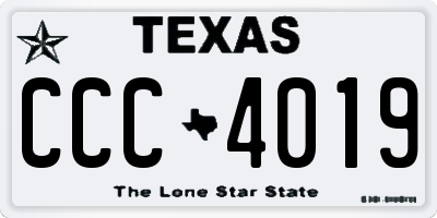 TX license plate CCC4019