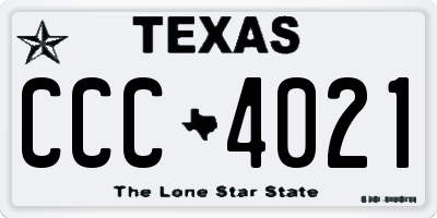 TX license plate CCC4021