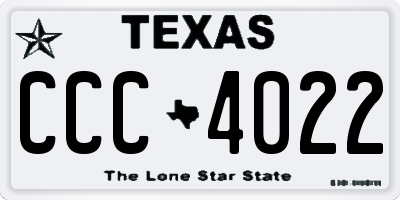 TX license plate CCC4022