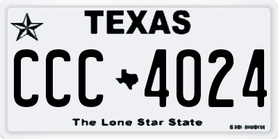 TX license plate CCC4024