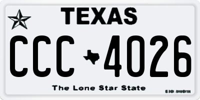 TX license plate CCC4026