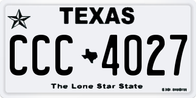 TX license plate CCC4027