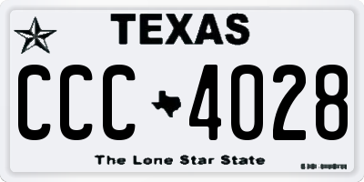 TX license plate CCC4028