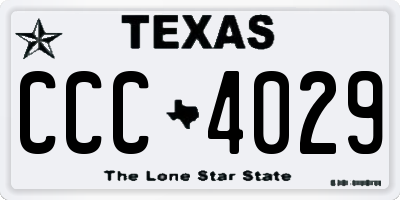 TX license plate CCC4029