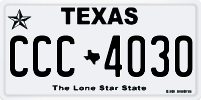 TX license plate CCC4030
