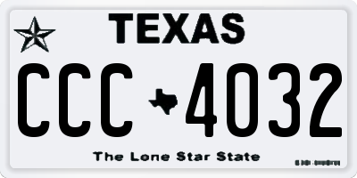 TX license plate CCC4032