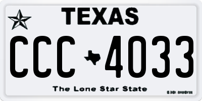 TX license plate CCC4033