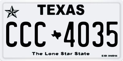 TX license plate CCC4035