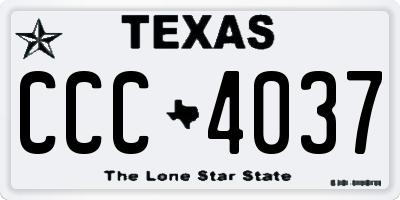TX license plate CCC4037