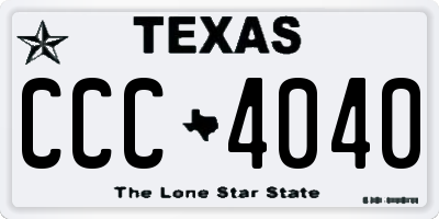 TX license plate CCC4040