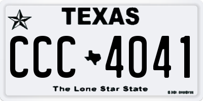 TX license plate CCC4041