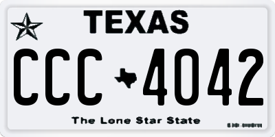 TX license plate CCC4042
