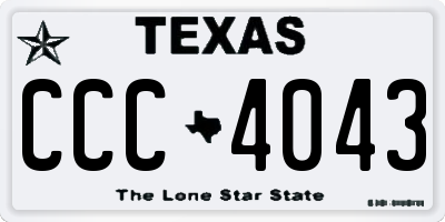 TX license plate CCC4043