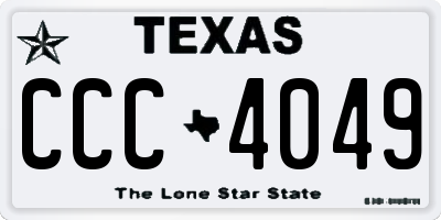 TX license plate CCC4049