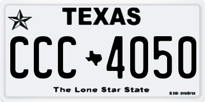 TX license plate CCC4050