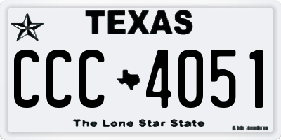 TX license plate CCC4051