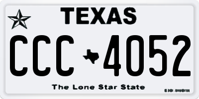 TX license plate CCC4052