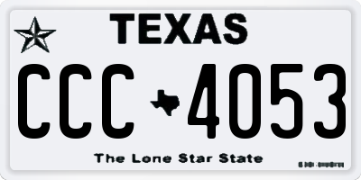 TX license plate CCC4053