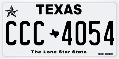 TX license plate CCC4054
