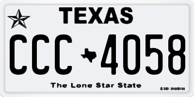 TX license plate CCC4058