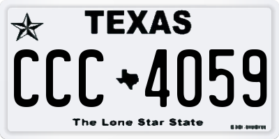 TX license plate CCC4059