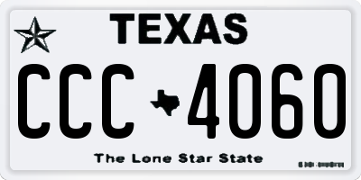 TX license plate CCC4060