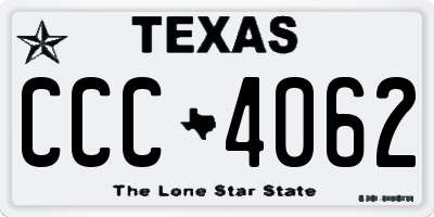TX license plate CCC4062