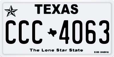 TX license plate CCC4063