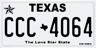 TX license plate CCC4064