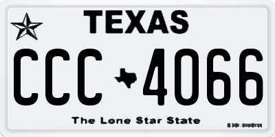 TX license plate CCC4066
