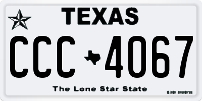 TX license plate CCC4067