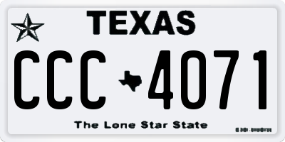 TX license plate CCC4071