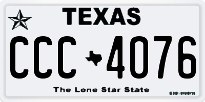 TX license plate CCC4076