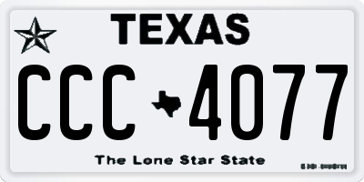 TX license plate CCC4077