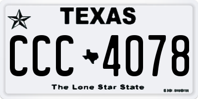 TX license plate CCC4078