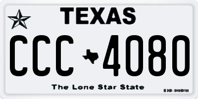 TX license plate CCC4080