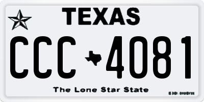 TX license plate CCC4081