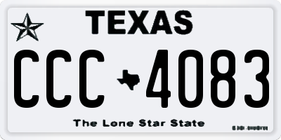 TX license plate CCC4083