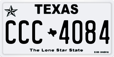 TX license plate CCC4084