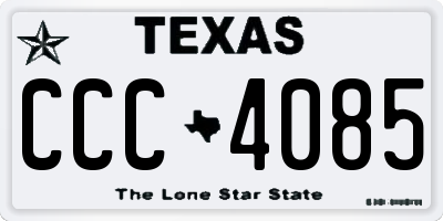 TX license plate CCC4085